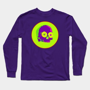 Psychedelic Donut Skull Long Sleeve T-Shirt